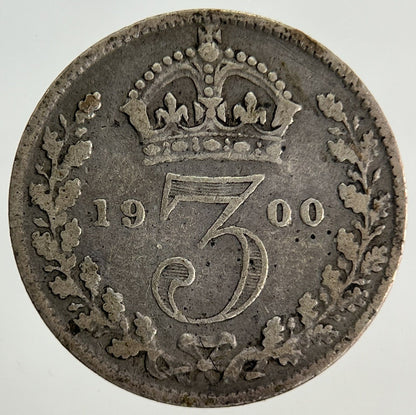 1900 Victoria Threepence Silver Coin | Fine Collectable Grade