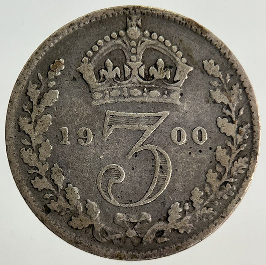 1900 Victoria Threepence Silver Coin | Fine Collectable Grade