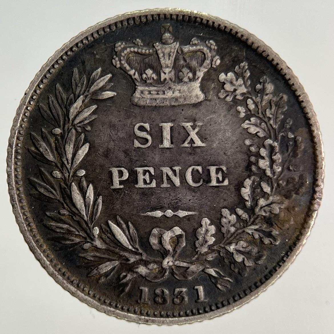 1831 William IV Sixpence Silver Coin | Very High Grade
