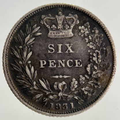 1831 William IV Sixpence Silver Coin | Very High Grade