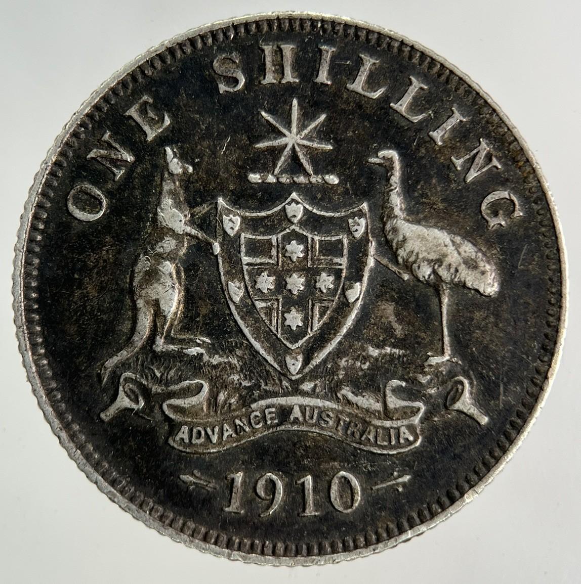 1910 Australia One Shilling Silver Coin | Very High Grade