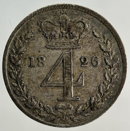 1826 George IV Maundy Four-Pence Silver Coin | Very High Grade