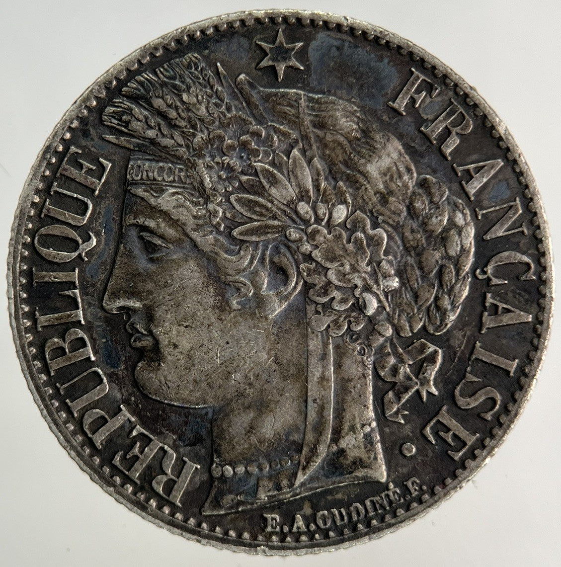 1871 France 1 Franc Silver Coin | Very High Grade
