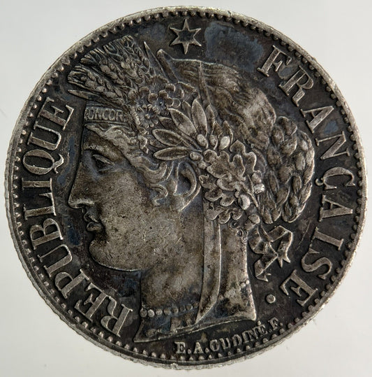 1871 France 1 Franc Silver Coin | Very High Grade