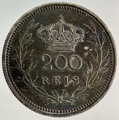 1909 Portugal 200 Reis Silver Coin | Very High Grade