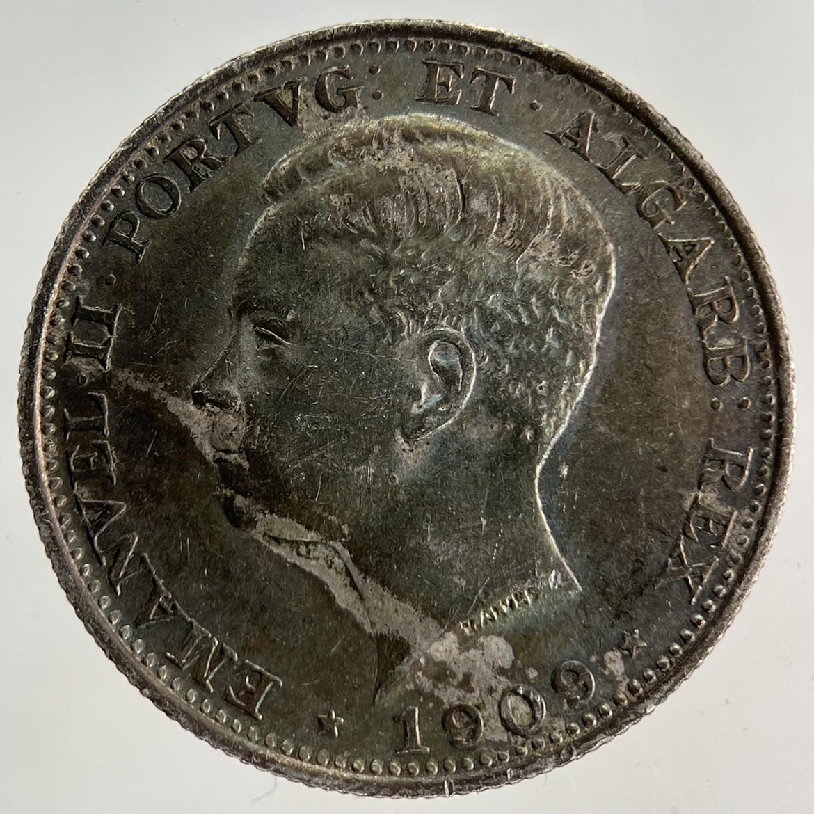 1909 Portugal 200 Reis Silver Coin | Very High Grade