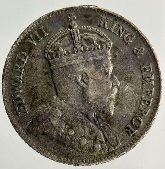 1910 Ceylon 25 Cents Silver Coin | Very High Grade