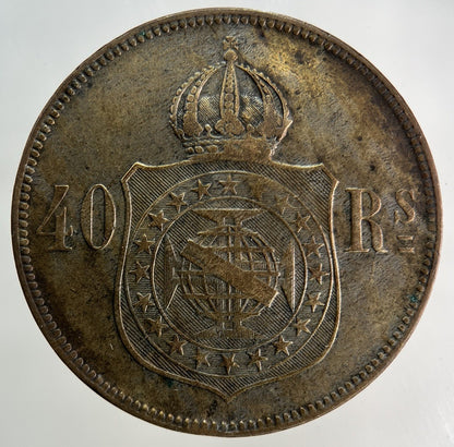 1879 Brazil 40 Reis Coin | Fine Collectable Grade