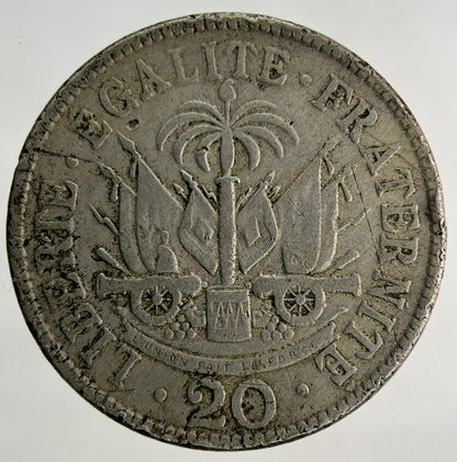 1907 Haiti 20 Centimes Coin | Fine Collectable Grade