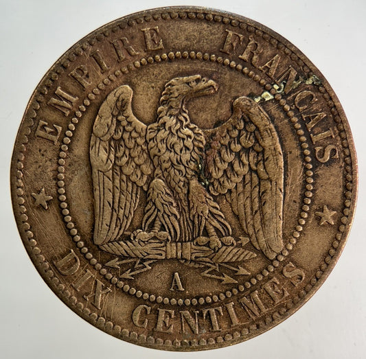 1861 France 10 Centimes Coin | Fine Collectable Grade