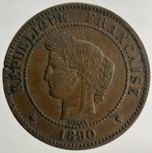 1890 France 5 Centimes Coin | Fine Collectable Grade