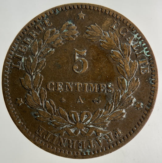 1879 France 5 Centimes Coin | Fine Collectable Grade