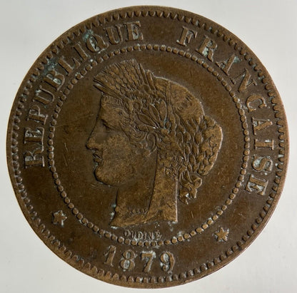 1879 France 5 Centimes Coin | Fine Collectable Grade
