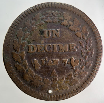 France Un Decime L’an 7 Coin | Fine Collectable Grade
