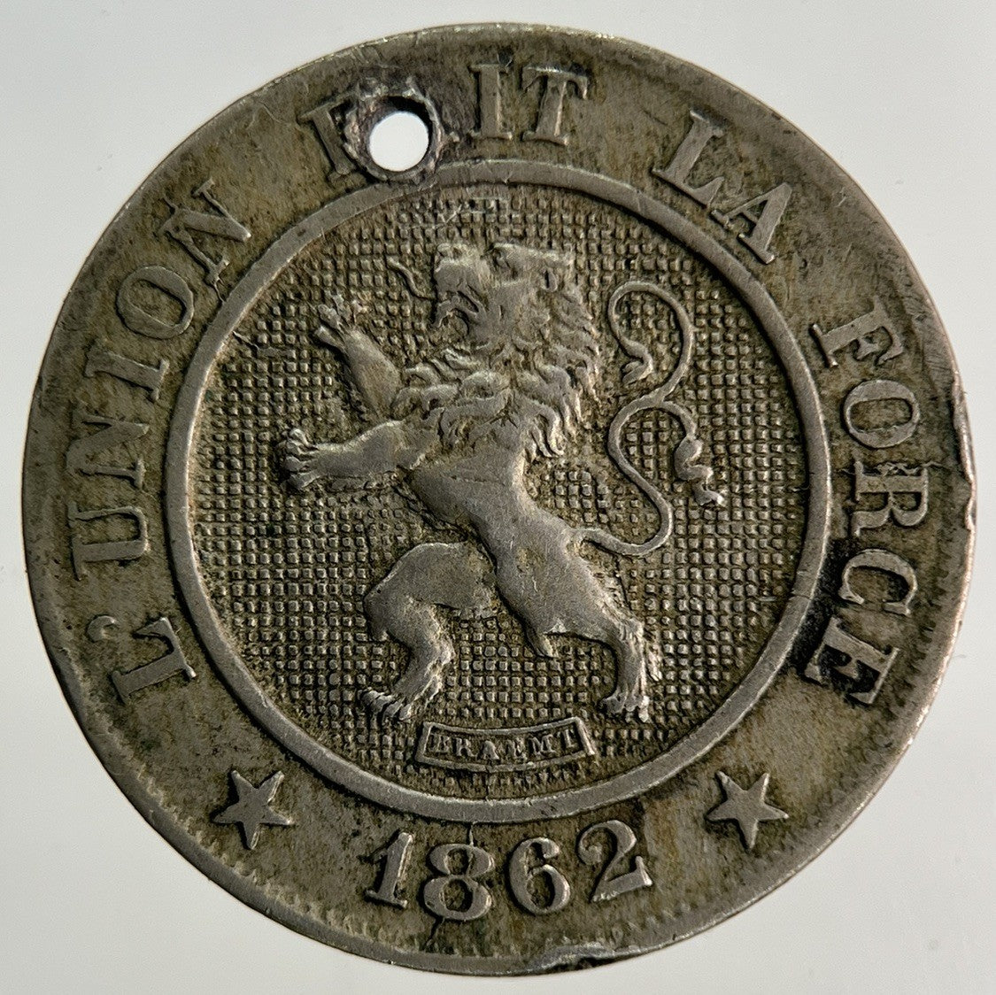 1862 Belgium 10 Centimes Coin | Fine Collectable Grade