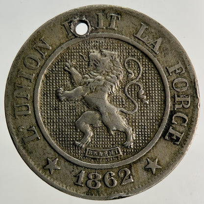 1862 Belgium 10 Centimes Coin | Fine Collectable Grade