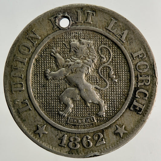 1862 Belgium 10 Centimes Coin | Fine Collectable Grade