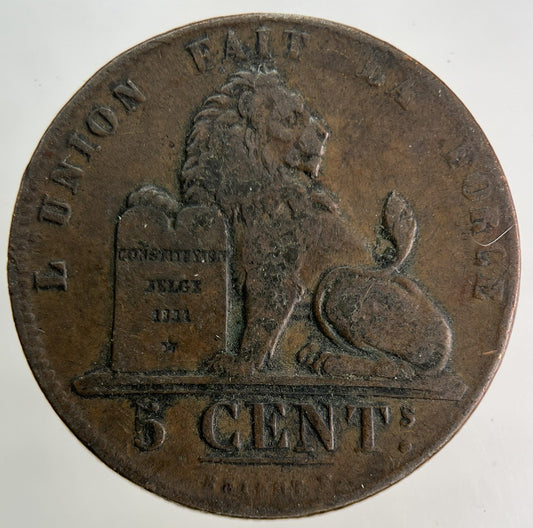 1837 Belgium 5 Centimes Coin | Fine Collectable Grade