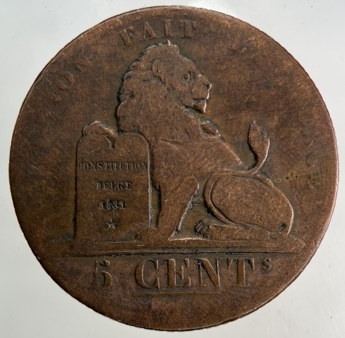 1833 Belgium 5 Centimes Coin | Collectable Grade