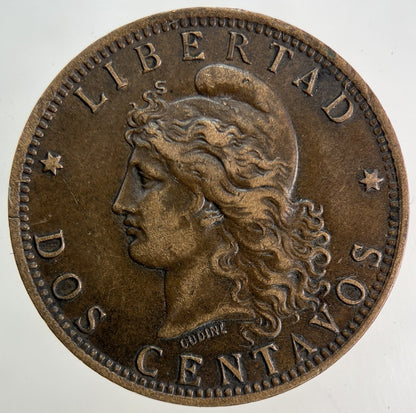 1891 Argentina 2 Dos Centavos Coin | Fine Collectable Grade