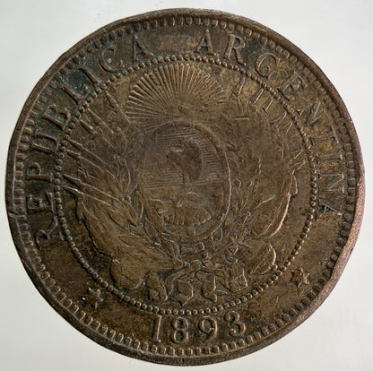1893 Argentina 2 Dos Centavos Coin | Collectable Grade