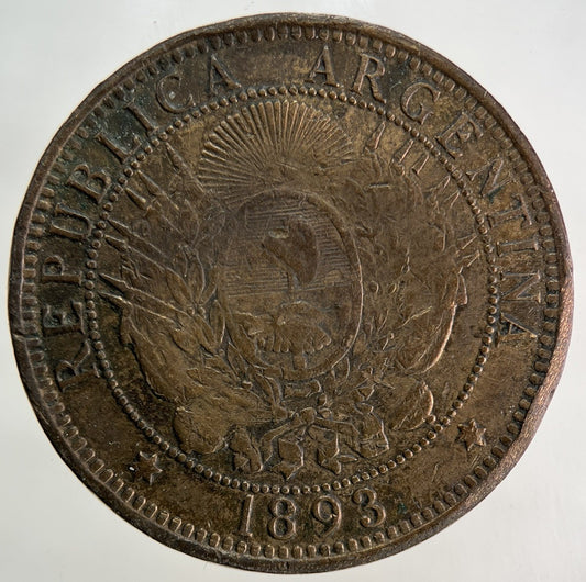 1893 Argentina 2 Dos Centavos Coin | Collectable Grade
