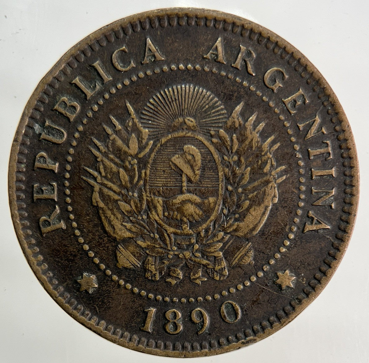 1890 Argentina 1 Un Centavo Coin | Fine Collectable Grade