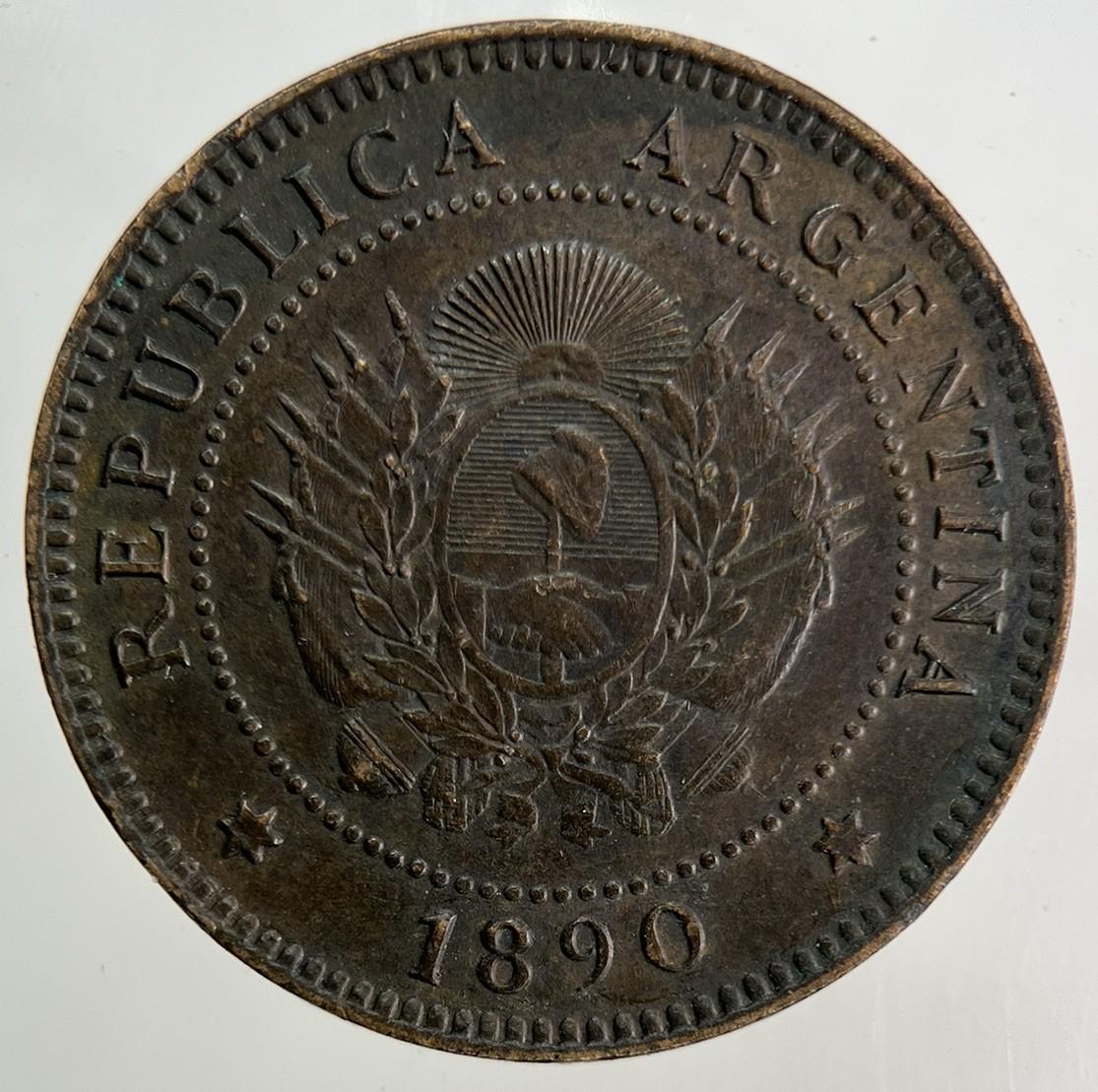 1890 Argentina 1 Un Centavo Coin | Very High Grade