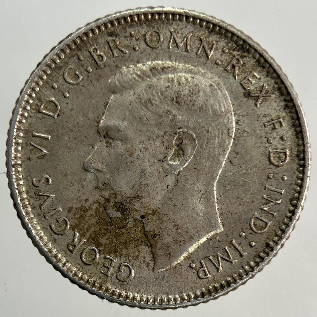 1942-D Australia Sixpence Silver Coin | Very High Grade