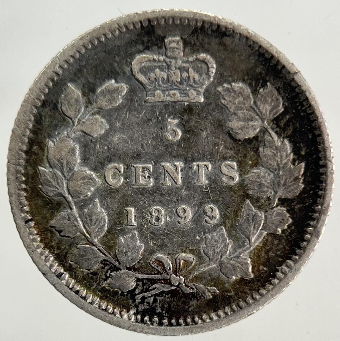 1899 Canada 5 Cents Silver Coin | Fine Collectable Grade