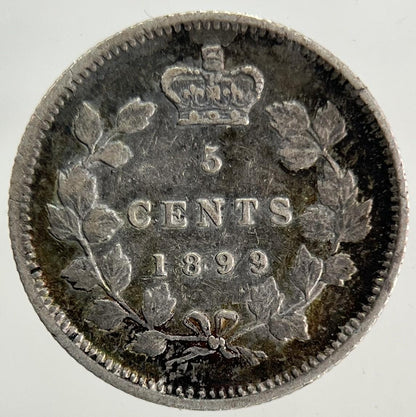 1899 Canada 5 Cents Silver Coin | Fine Collectable Grade