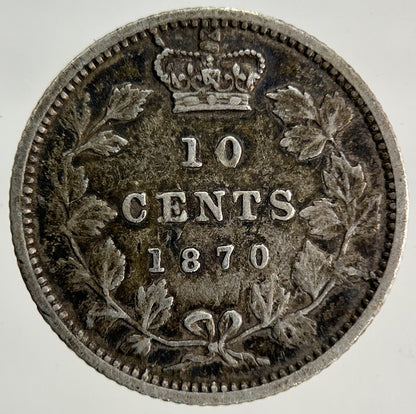 1870 Canada 10 Cents Silver Coin | Fine Collectable Grade
