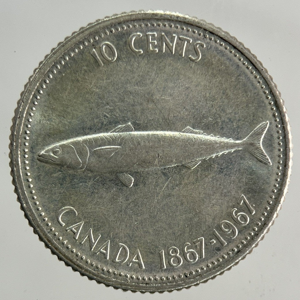 1967 Canada 10 Cents Silver Coin | Fine Collectable Grade