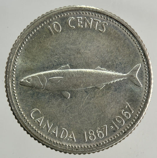 1967 Canada 10 Cents Silver Coin | Fine Collectable Grade