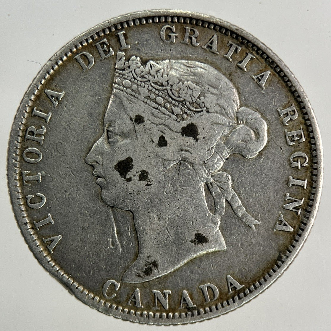 1874-H Canada 25 Cents Silver Coin | Fine Collectable Grade