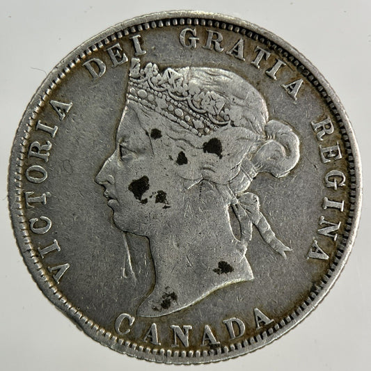 1874-H Canada 25 Cents Silver Coin | Fine Collectable Grade