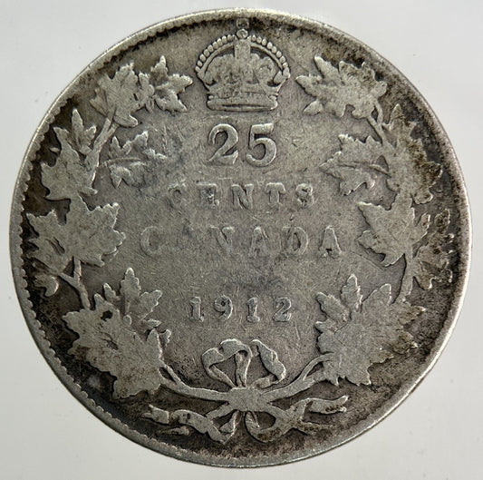 1912 Canada 25 Cents Silver Coin | Collectable Grade