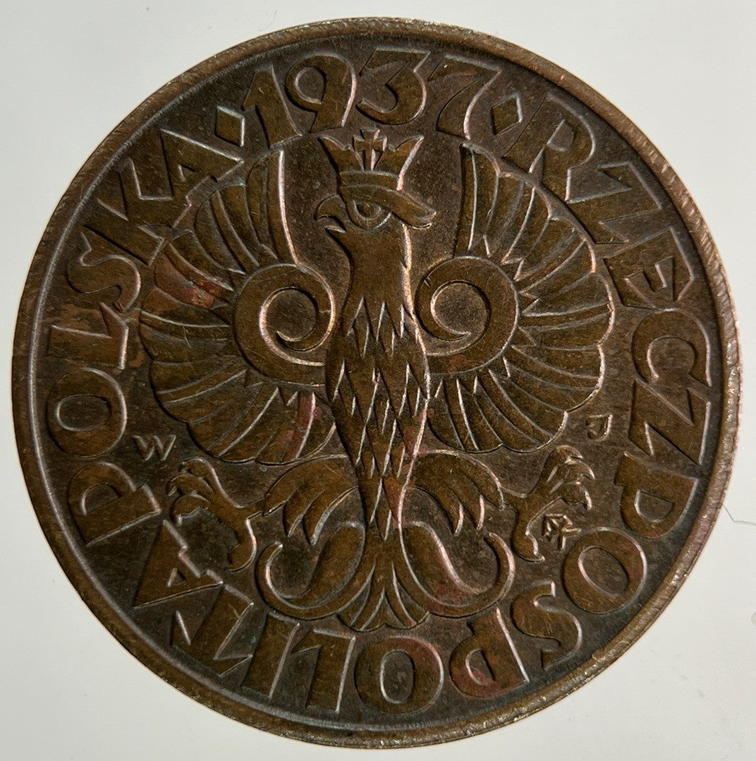 1937 Poland 5 Groszy Coin | Very High Grade