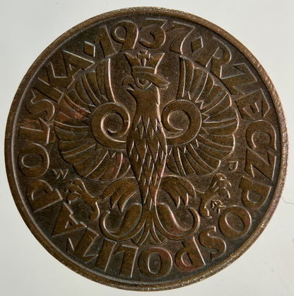 1937 Poland 5 Groszy Coin | Very High Grade