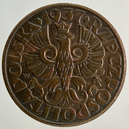 1937 Poland 5 Groszy Coin | Very High Grade