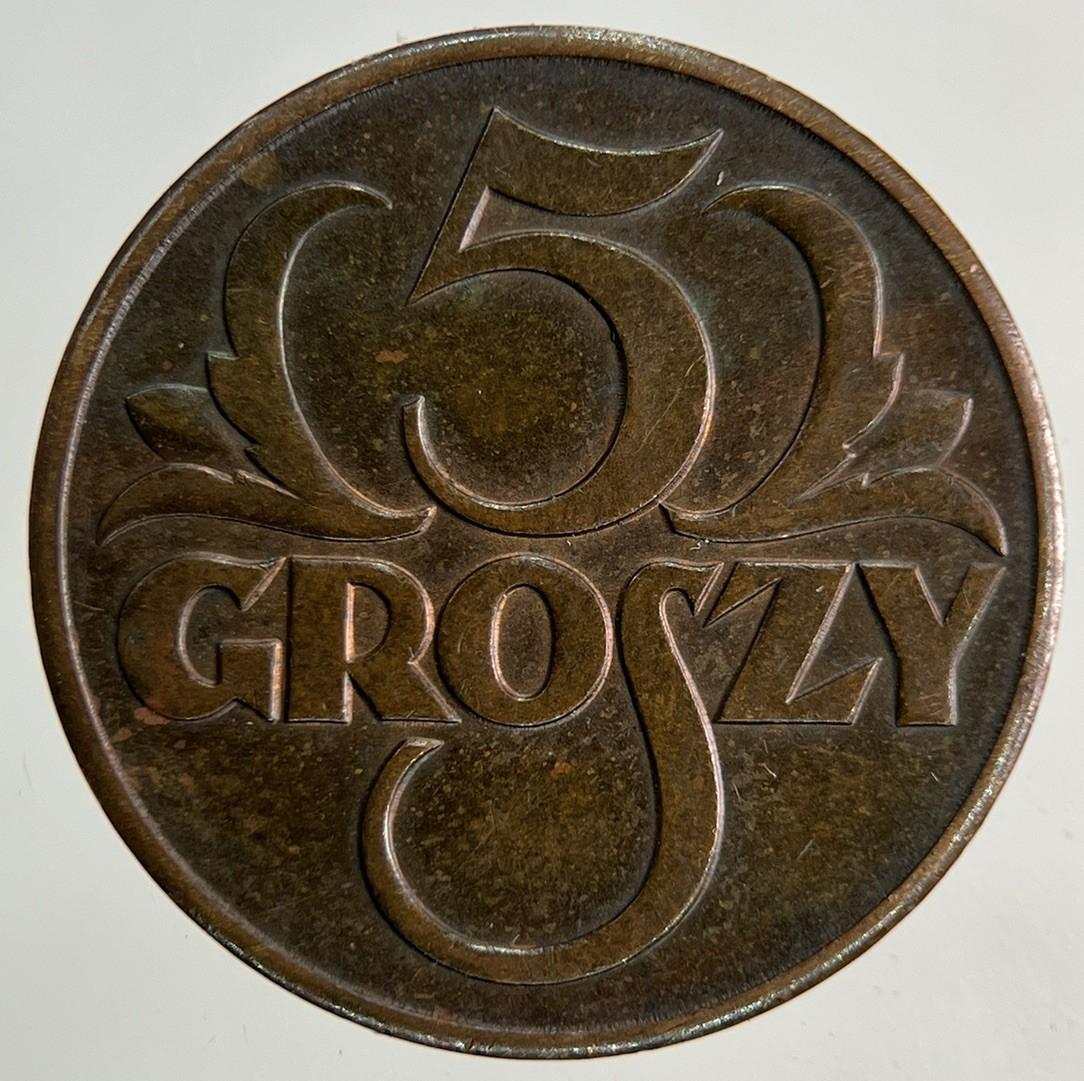 1937 Poland 5 Groszy Coin | Very High Grade