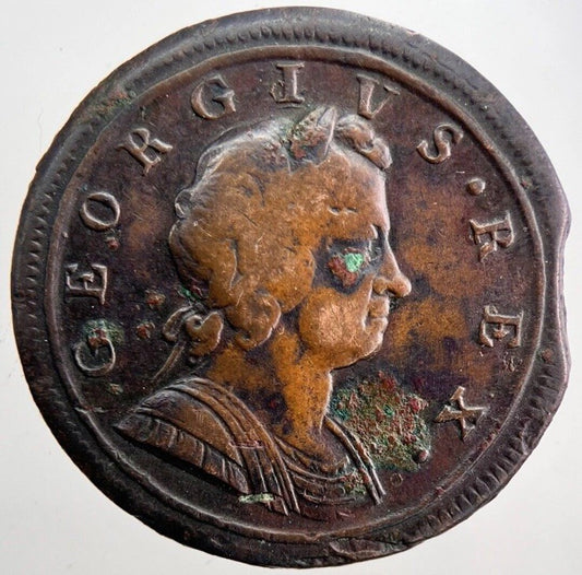 1727 George I 1st Half-Penny Coin | Fine Collectable Grade | a6038