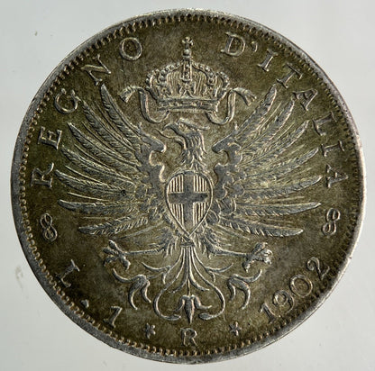 1902 Italy 1 Lira Silver Coin | Very High Grade