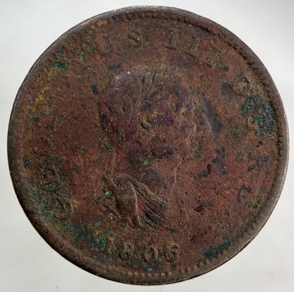 1806 George III 3rd Half-Penny Coin | Fine Collectable Grade
