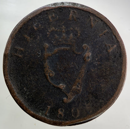 1805 Irish Half-Penny Coin | Collectable Grade