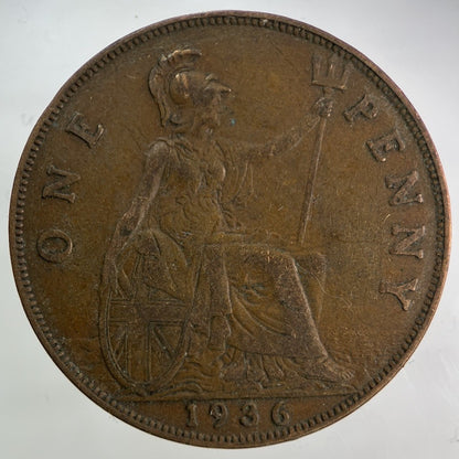 1936 George V One Penny Coin | Fine Collectable Grade
