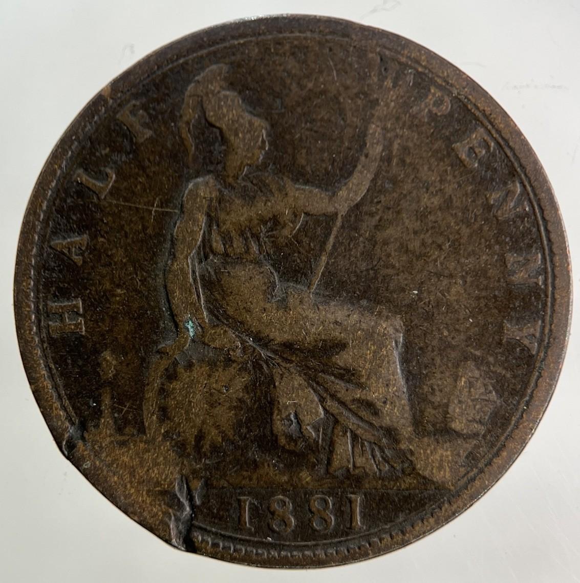 1881 Victoria Half-Penny Coin | Collectable Grade