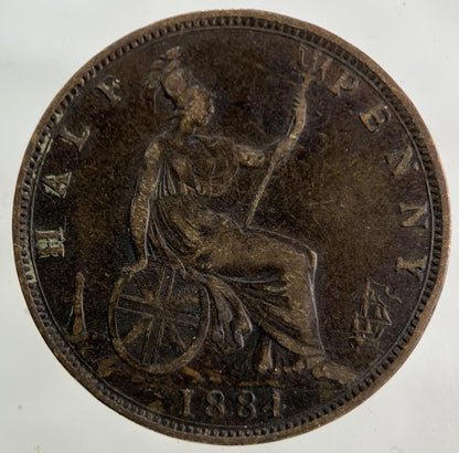1884 Victoria Half-Penny Coin | Fine Collectable Grade