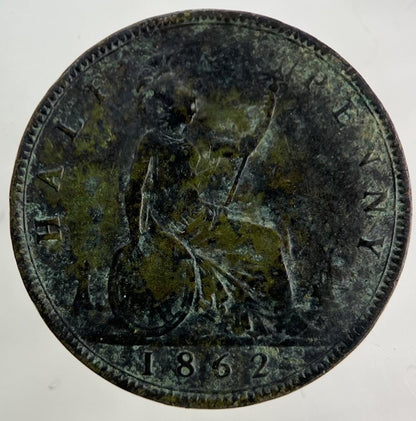 1862 Victoria Half-Penny Coin | Fine Collectable Grade