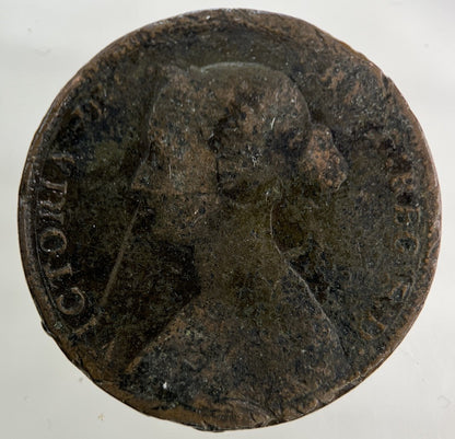 1861 Victoria Half-Penny Coin | Fair Grade